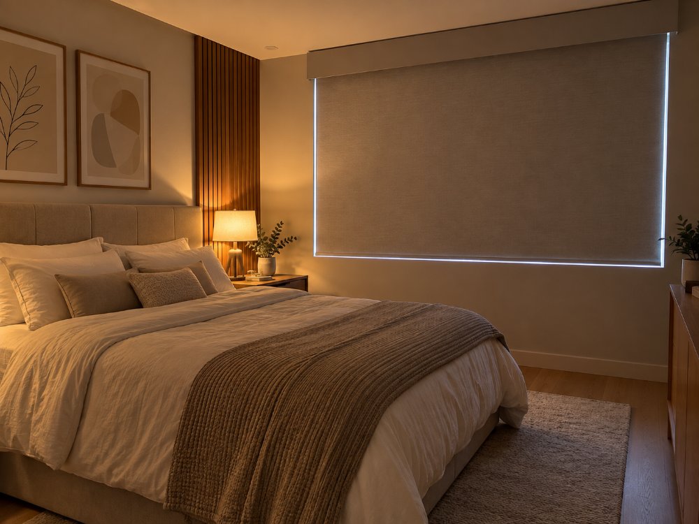 Persiana Rolô Linha Blecaute, para quarto